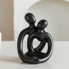 Daparang 戀人擺件 家居裝飾品 燭台 DR355, 黑色