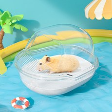 랜보어 햄스터 요트 클리어 모래통 S, 투명, 1개