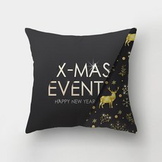 Dasababa 聖誕裝飾抱枕套, 金色黑色 C