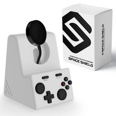 SPACE SHIELD 復古遊戲機矽膠充電座支架, 灰色, 1個