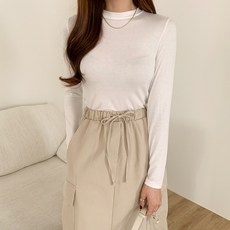 린다샵 여성용 트레직 베이직 하프넥목 긴팔티 cpt11794k31