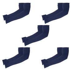 LEADER X 緹花寬鬆防曬袖套 防曬袖套 台灣製, 深藍色, 5套