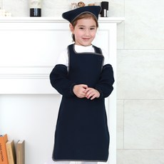 BEBE CHOUETTE 兒童帆布圓形圍裙 + 頭巾 + 袖套組