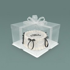 Cheonun Package 透明蛋糕盒 + 翼型底託 3號套組, 混合顏色, 10套