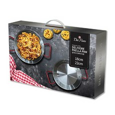 雙耳不鏽鋼海鮮燉飯鍋 2入組, 18 厘米、22 厘米, 1組