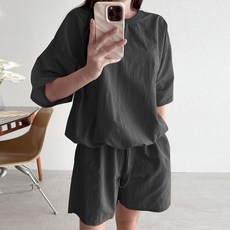 보리맘 반바지 바스락 스트링 여름 빅사이즈 임산부 상하의 세트 R429