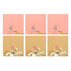 LUCALAB 海綿角色備忘錄紙 2 x 3p 一套, 派大星+珊迪, 1組