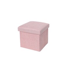마켓에이 접이식 수납 의자 보관함, 핑크, 1개