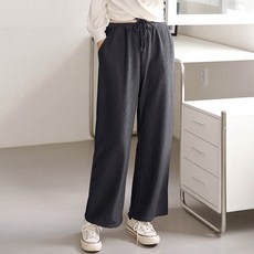 앤드스타일 여성용 매직밴딩 엠보 와이드 통바지 263363