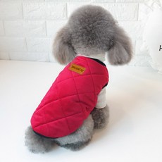 DING DONG PET 寵物休閒絲絨鋪棉背心, 紅色, 1個