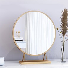 코쿼드 화장대 원형 럭셔리 인테리어용 거울 300 x 300 mm, 골드