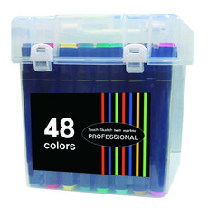 雙頭雙端繪畫麥克筆PP盒套組, 48色, 1套