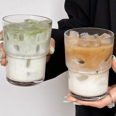 잇어스 심플 스택 유리컵 450ml, 투명, 2개