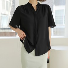 BBAEBBAE 女款亨利領喇叭袖五分袖上衣