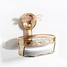 上手家居 吸盤肥皂盒 浴室收納, 1個, 茶紅色