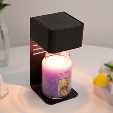 Yankee Candle The Sweet Cafe Candle Warmer 撥盤開關 + 蠟燭大爵士 + 燈泡 2p, 檸檬薰衣草, 黑色