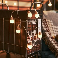 Hello Dot 電池型球型燈泡串 20顆+遙控器+收納袋, 香草白, 1組