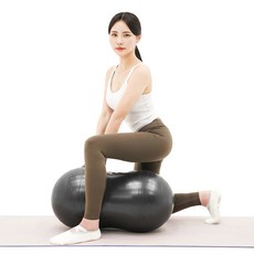 이고진 바운스핏용 요가 땅콩 짐볼 + 펌프 세트, 다크 그레이(짐볼)