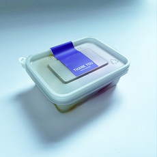 Tinapicnic 迷你半透明單格一次性容器 + 淡紫色謝謝貼紙套組, 20套, 一次性容器 + 貼紙