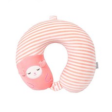 可愛動物動物條紋頸枕, 粉色的