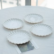 Syracuse Freeze 17cm 盤子 4入組, 4個, 4個陶瓷盤, 白色