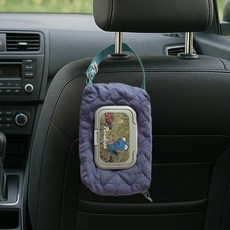 깨비다 차량용 2in1 걸이형 대용량 물티슈 케이스, 블루, 1개