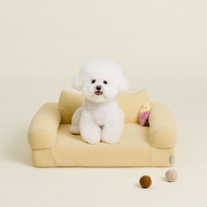 울리 강아지 고양이 소파, 코듀로이 옐로우, 1개