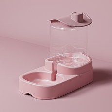 파스텔펫 반려동물 빌리지 반자동 급수기 15.5 x 27.5 x 22.5 cm, 핑크, 1개