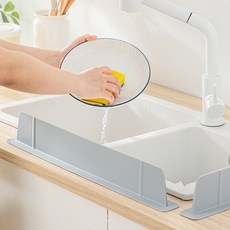 Bareunliving Line 矽膠水槽擋水板, 1個, 灰色