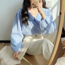 Dubom 女款翻領長袖襯衫