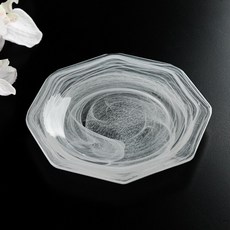 아메리칸로드 포그 클라우드 고급 플레이트 유리접시 HR2199, 투명화이트, 1개