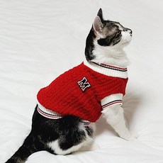 Doggy Cody 狗狗S號麻花針織衫, 紅色, 1個