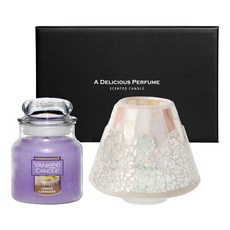 Yankee Candle 小罐香薰蠟燭 + 馬賽克 Jashade 禮品套裝, 珍珠裂紋, 檸檬薰衣草