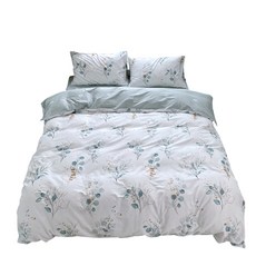 eyah 宜雅 200織純棉床包 + 枕套 2個 葉嵐 台灣製