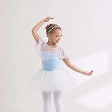 Bebeniz 女童荷葉袖短袖連身芭蕾舞衣紗裙套裝