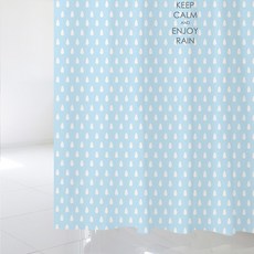 北歐風印花浴簾+不鏽鋼掛鉤 12入+白色窗簾桿全套, SC569款, 1套, 混色系