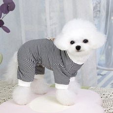 파스텔펫 강아지 북베어 줄무늬 올인원, 블랙, 1개