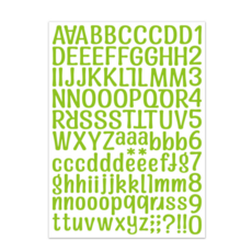 嗚咪商店 筆電裝飾 字母數字貼紙, 淺綠色, 1個