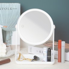 블루선 X36 LED 조명 탁상거울, 화이트