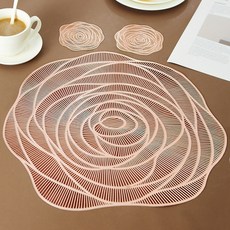 Daparang 玫瑰花 PVC 防水圓形餐墊 HJ1473