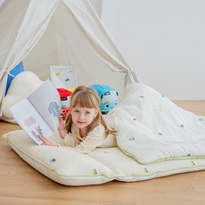 아리베베 아동용 듀라론 자수 순면 리버시블 낮잠이불 세트, 자동차