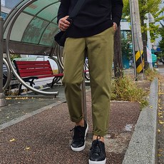 맨타임 남성용 사계절 데일리 허리 밴딩 스판 코튼 팬츠