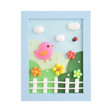 ADICO 粘土相框 DIY 在柵欄上製作粉紅色的鳥, 混色