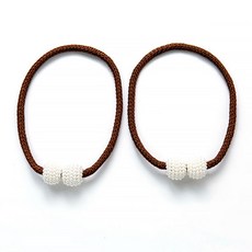 지앤와이 珍珠磁吸窗簾綁帶, 2個, 棕色