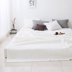 모던 순면 피그먼트 줄누빔 패밀리패드, 아이보리