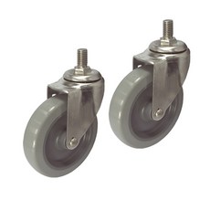 MASTER. S 不銹鋼腳輪 輕型用 DS 22 系列 DS 2250 PUP-BT 12.7cm 不銹鋼 聚氨酯 (灰色) 螺栓-(BT), 2個