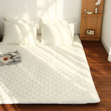 韓國 amante 波士頓純棉絎縫床墊套, 灰色