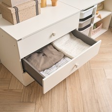 리바트 꼼므 키즈 서랍장 방문설치, 올화이트, 3단