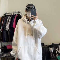 Starbean 男款針織字母寬鬆連帽T恤