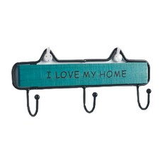 居家壁掛式鐵製多用途3掛鉤 YT_RA1132, 藍色